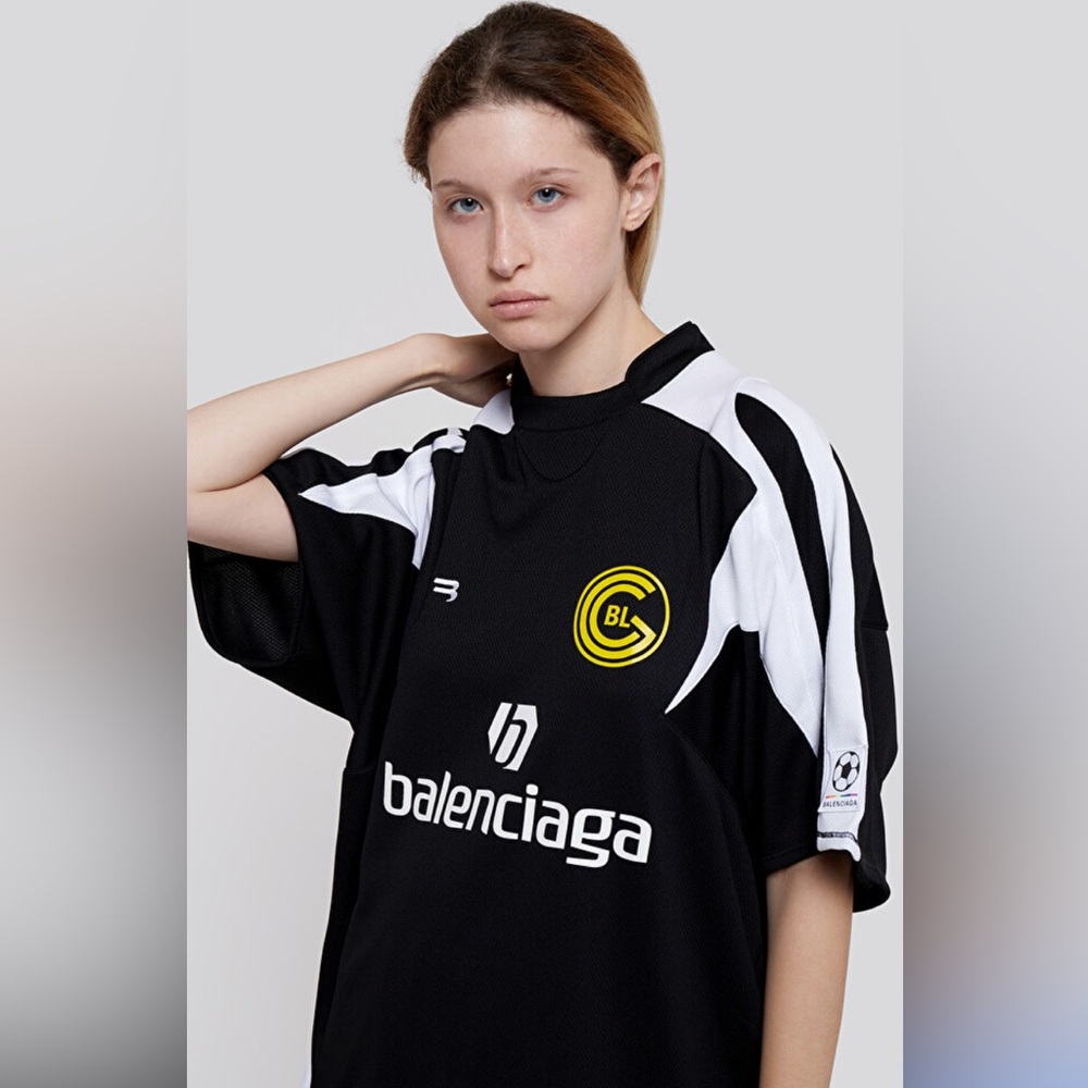 Balenciaga Black and White Jersey Shirt